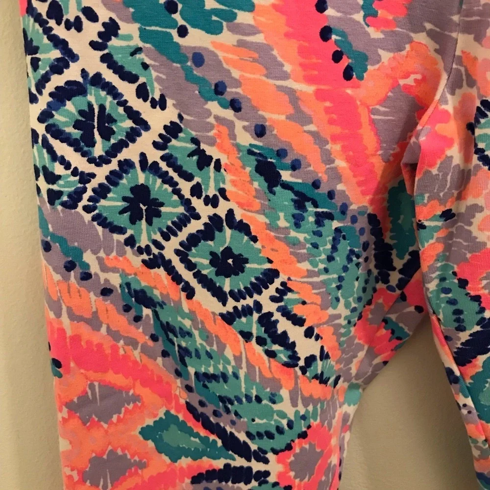 Lilly Pulitzer Girls Maia Leggings XL Solar Opposites pink blue white purple